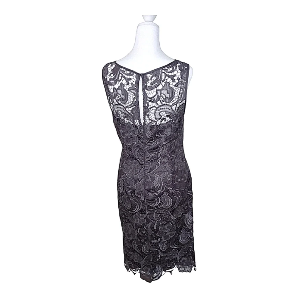 Adrianna Papell Evening Illusion Lace Sheath Dress Size 10